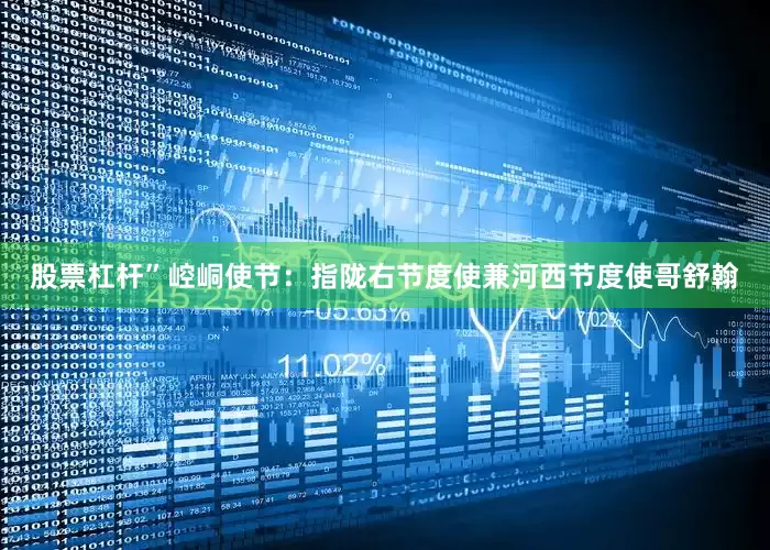 股票杠杆”崆峒使节：指陇右节度使兼河西节度使哥舒翰