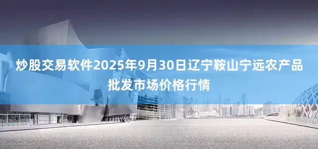 炒股交易软件2025年9月30日辽宁鞍山宁远农产品批发市场价格行情